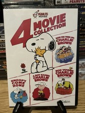 PEANUTS 4 MOVIE COLLECTION DVD Race Bon Voyage Boy Named Brown Snoopy Come Home