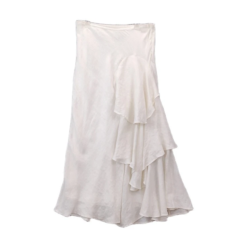 Soft Surrounding Linen Skirt Size XL Ivory Maxi Asymmetric Ruffle Lined
Opens in a new window or tab