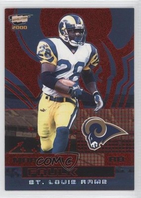 2000 Pacific Revolution Red 7/99 Marshall Faulk #77 HOF 0a1