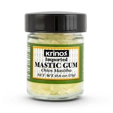 Krinos Greek Mastic Gum: Rich History, Piney Flavor, light yellowish-white 