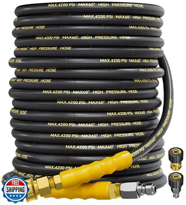 #ad TechSweepPro 4200PSI Pressure Washer Hose 100FT with 3 8quot; Swivel Quick Connec $159.99