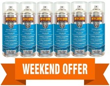 6 X Hycote Colour Clear Lacquer Aerosol Spray Paint High Gloss Fast Drying 400ml