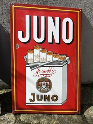 Juno Emailschild 58x38cm 1930er Jahre Emailleschild Email Schild Emaille Schild