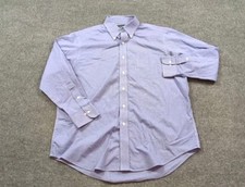 Lauren Ralph Lauren Shirt Mens 16.5 Blue Button Long Sleeve Check Business