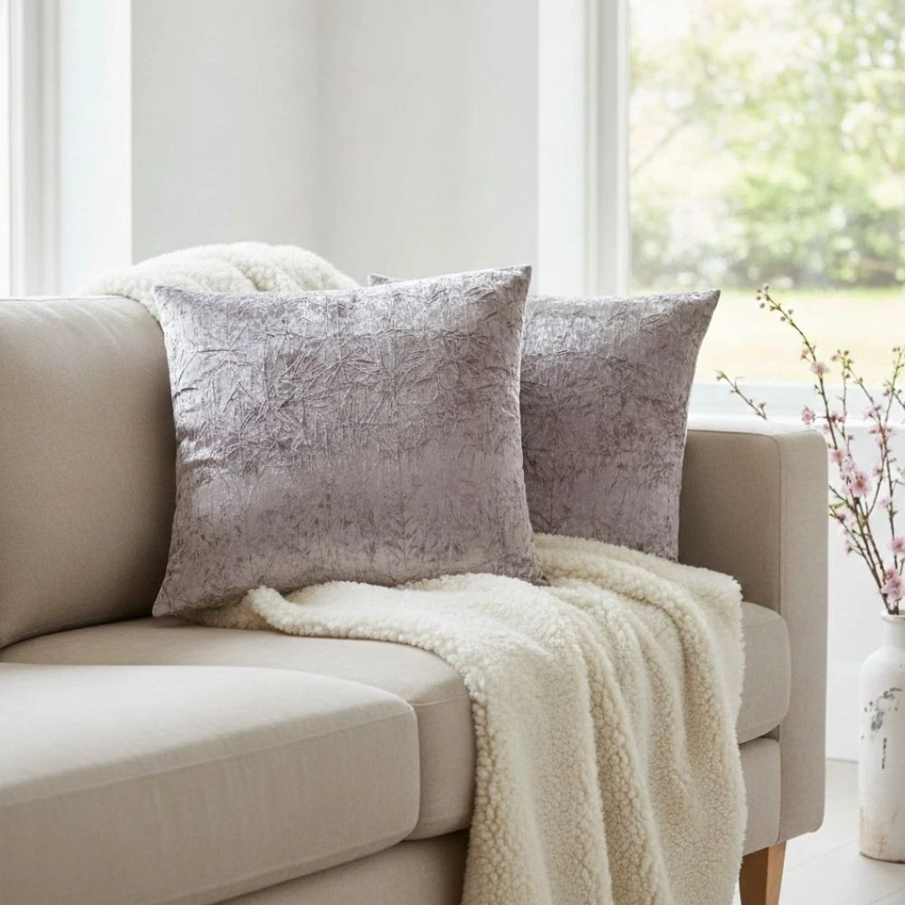 Velvet Cushion on Sofa