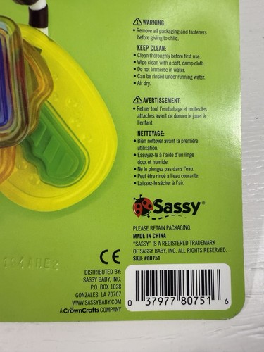 Sassy Drive n’ Drool Keys with Rattle Key Chain & 3 Teether Keys - Age 0+ Months - Foto 6 di 7