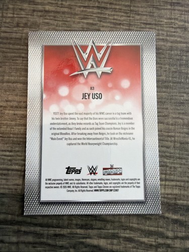 Jey Uso 2026 Topps Chrome WWE #83 Blue Ray Wave   /150 - Picture 2 of 2