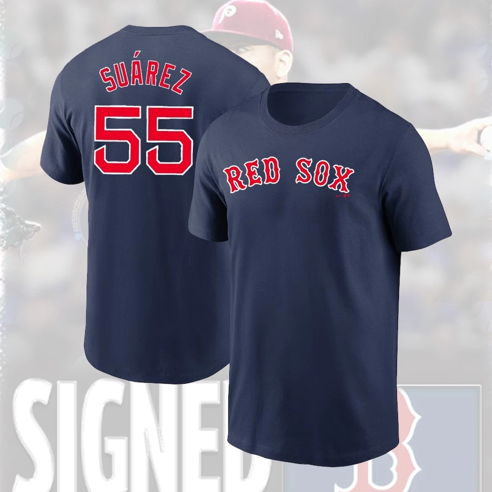 Ranger Suárez Boston Red Sox 2026 Player Name & Number Double Sided T-Shirt
