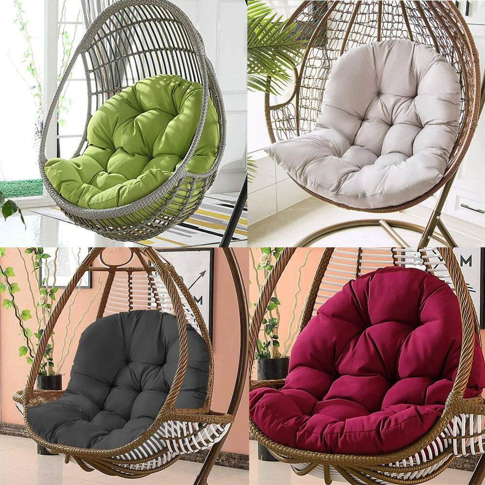 Wicker Hanging Chair Seat Cushion UPLAND Black Wicker Hanging