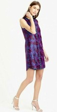 NWT J Crew Midnight Floral Purple Floral Jacquard Shift Dress  8