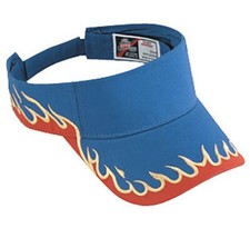 NEW BLUE RED GOLD FLAME FIRE SUN VISOR CAP HAT ADJUSTABLE SKATE CURVED BIKER LA