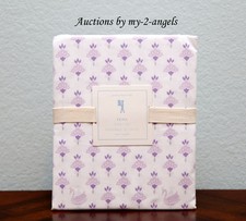 NEW Pottery Barn Kids KEIRA Swan Crown Floral Twin Sheet Set LAVENDER PURPLE NLA