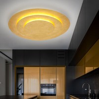 Deckenlampe Deckenleuchte Wohnzimmerleuchte Rund Led Flurleuchte Gold D 49 Cm