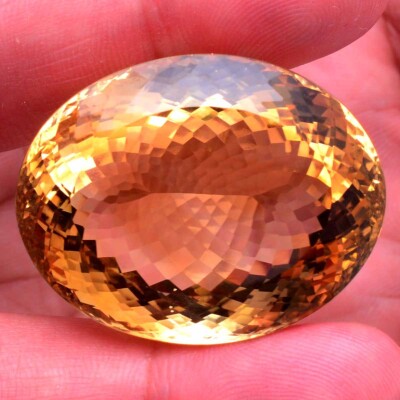 144.00 Cts VVS Natural Citrine AAA Top Quality Oval Cut Certified Loose Gemstone