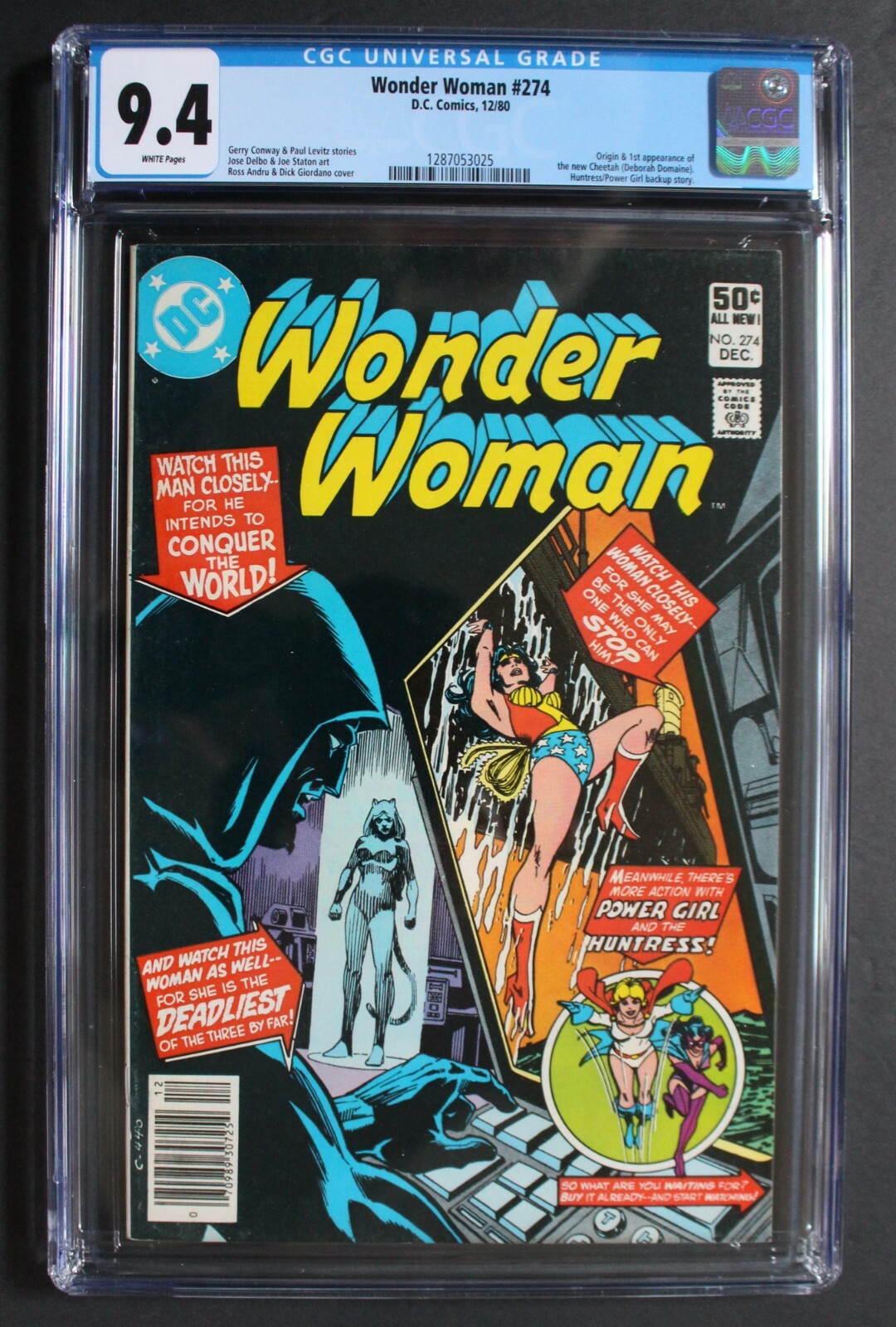 WONDER WOMAN #274 ORIGIN 1st Deborah Domaine CHEETAH 1980 Wiig MOVIE-2 ...