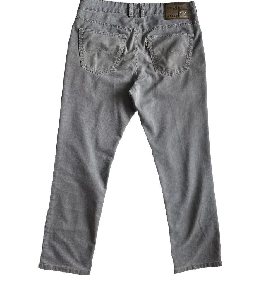 Pantalones de mezclilla para hombre Joker cosidos con doble montura 34x30 gris envejecido vaquero occidental Foto 2 de 4