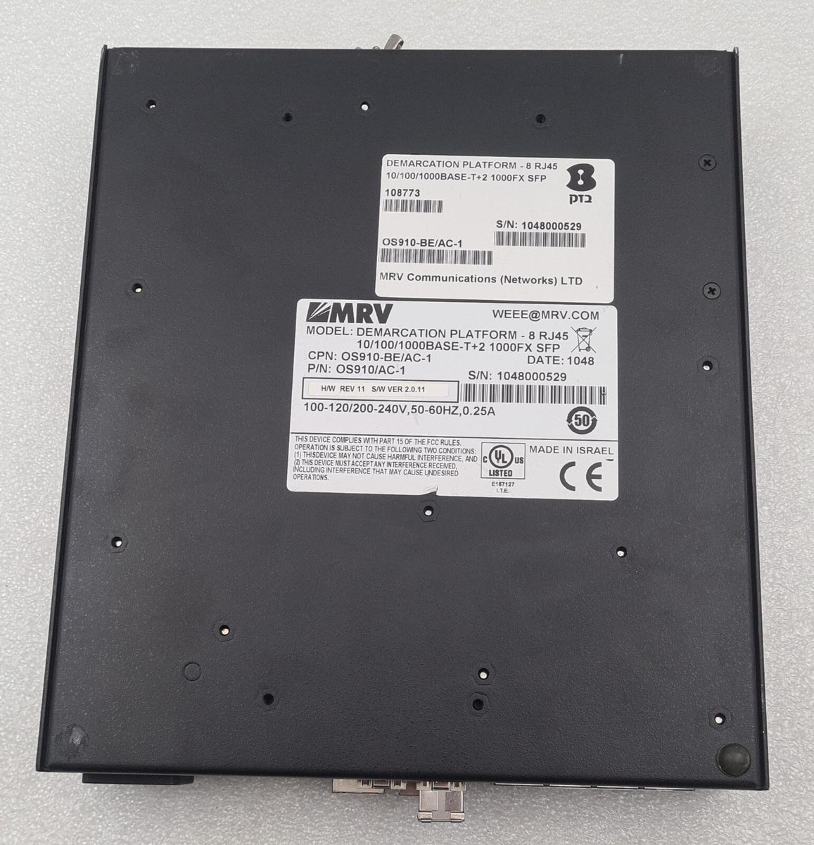 MRV OS-910 OS910/AC-1 Demarcation Platform RJ45 10/100/1000