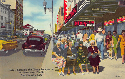 Walgreens Drug Store St Petersburg Florida postcard Kress Plaza Hotel