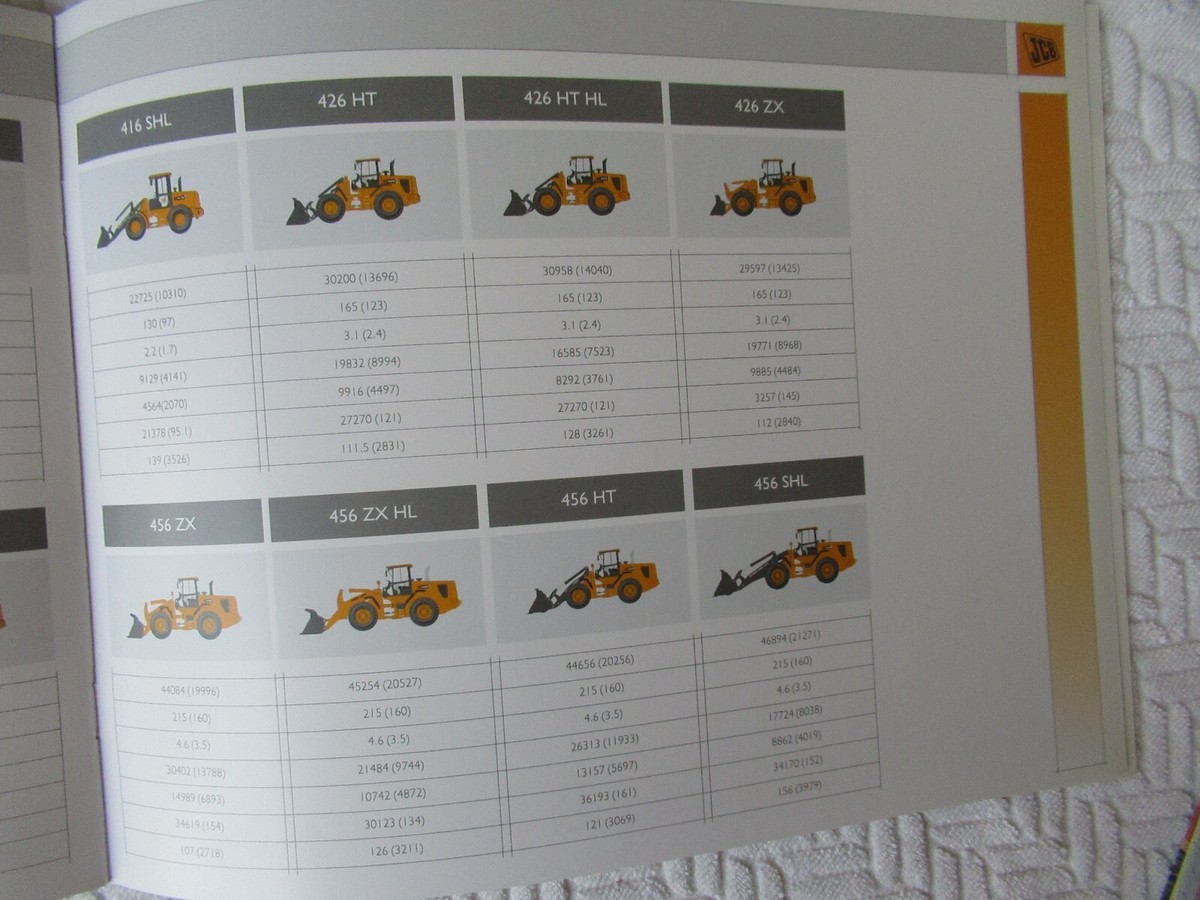 JCB wheel loader range catalog brochure 20 pages | eBay