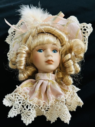 Victorian Style Porcelain Doll Head Ornament Hand Painted Dan Dee Collection