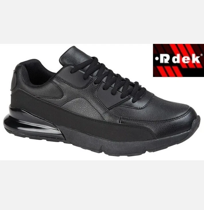 Mens Black Lace Up Trainers Dek Smart Casual Comfy Sneakers Sports Shoes Size