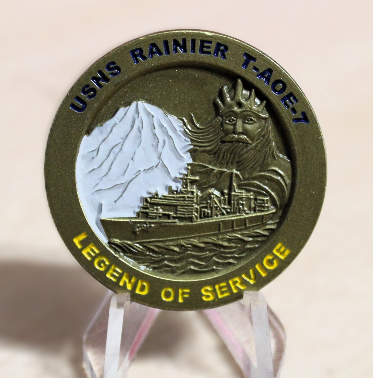 Navy Challenge Coin - USNS RAINIER (T-AOE 7) - Bahrain service era-image