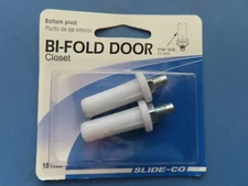 Prime-Line White Plastic Bi-Fold Closet Door Bottom Pivot.  Pack of 2 # 161902