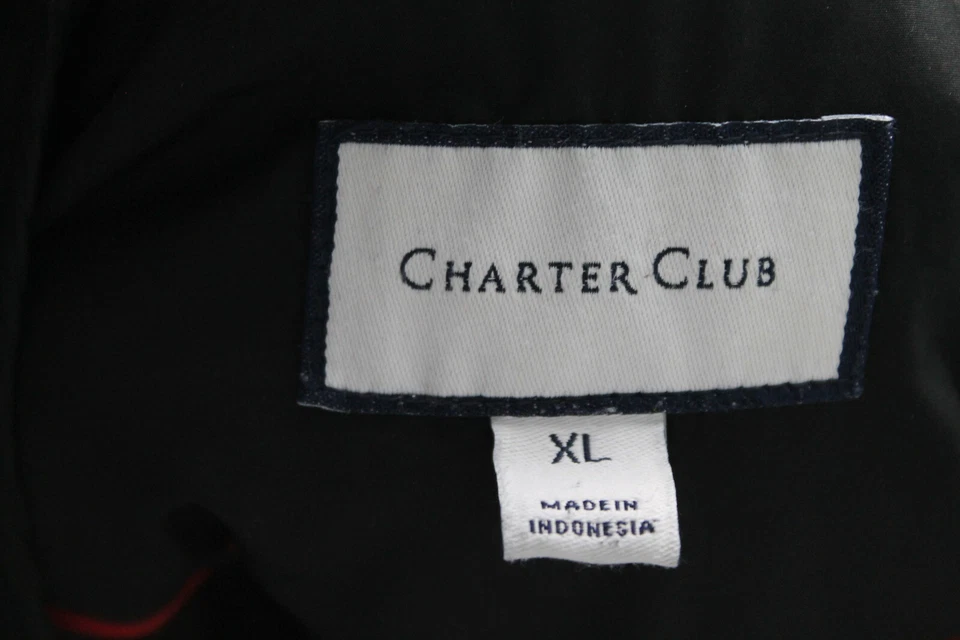 Chaqueta Charter Club para mujer negra con bolsillos delanteros acolchada con cremallera completa talla XL Foto 4 de 4