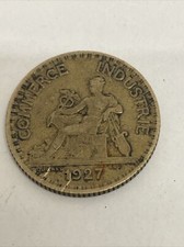 France Commerce Industrie 1 Franc Token 1927 Coin