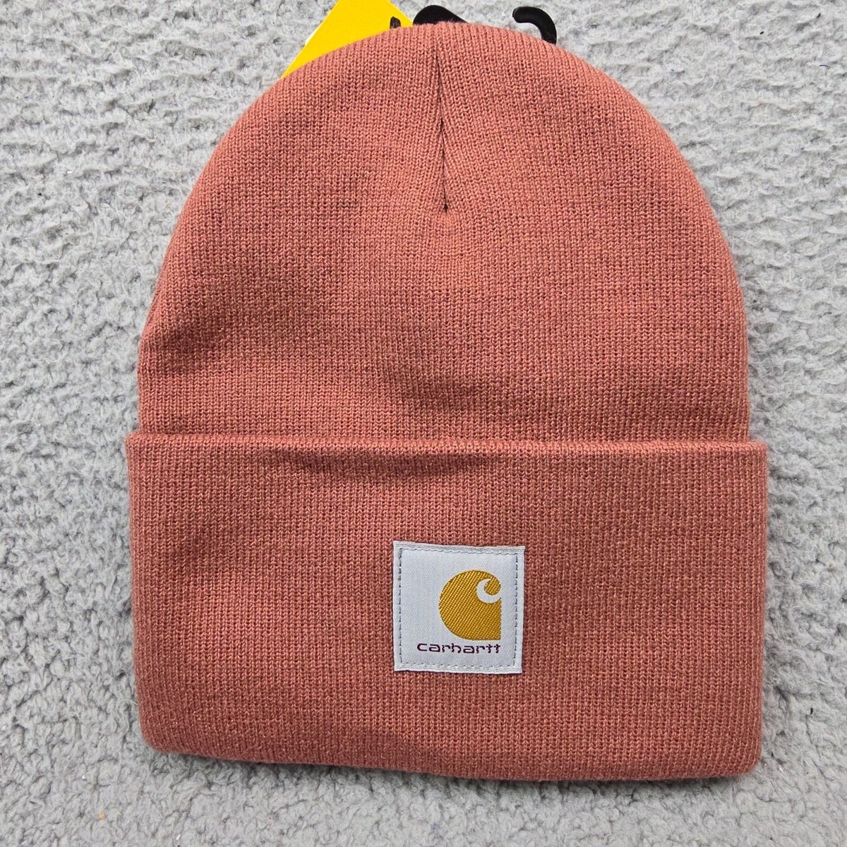 CARHARTT KNIT CUFFED Beanie Hat Mens OSF Brown Outdoor Stretch Cap