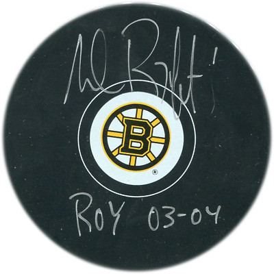Andrew Raycroft ''ROY 03-04'' Autographed Boston Bruins Puck