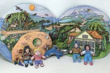 Vintage Kidtown Kids   Island Playmat Soft Dolls Animals 1999 Top 100 Toy Award