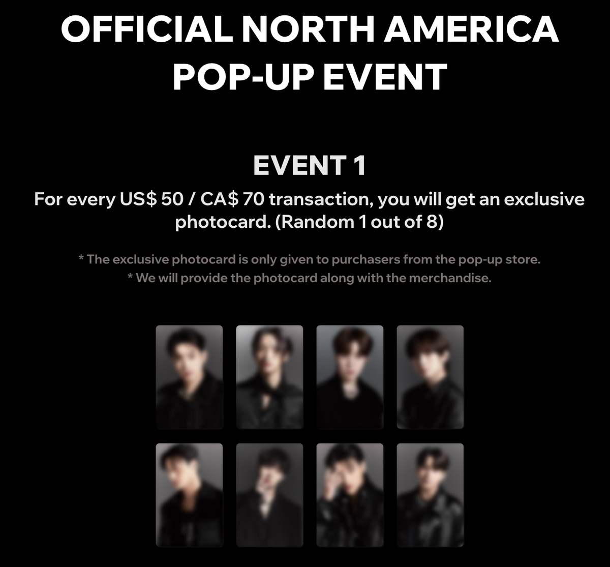 ATEEZ NORTH AMERICA US MD 特典トレカ　セミコンプ ATEEZ Official 2024 NA Tour: Towards the Light MD Pop up
