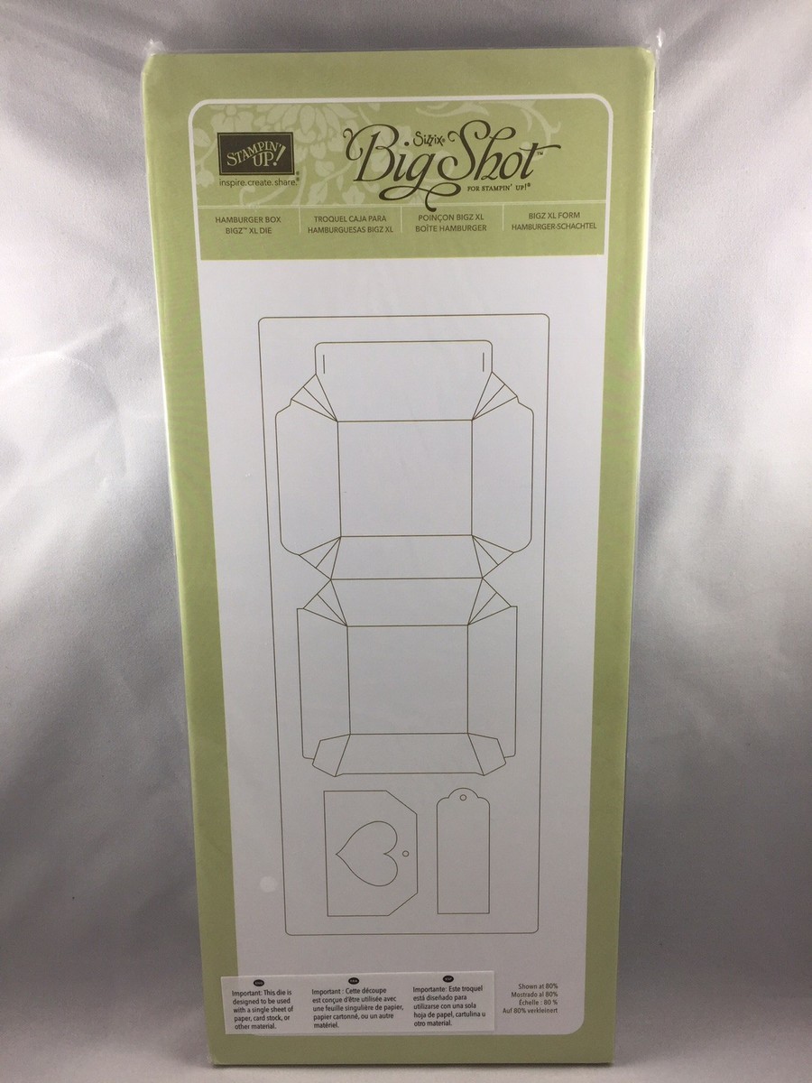 HAMBURGER BOX XL Bigz Die By Stampin Up New Sizzix Big Shot Party