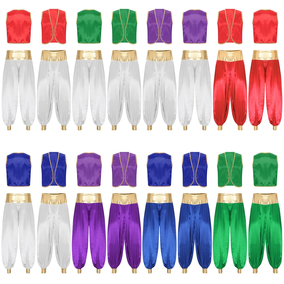 Para hombres 2 Piezas Príncipe Árabe Halloween Disfraz Chaleco con Pantalones Trajes Foto 4 de 4