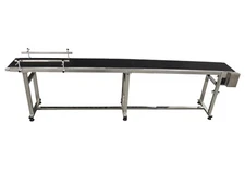 110V 118"*11.8" Black PVC Belt Conveyor Adjustable Guardrails Stainless Steel