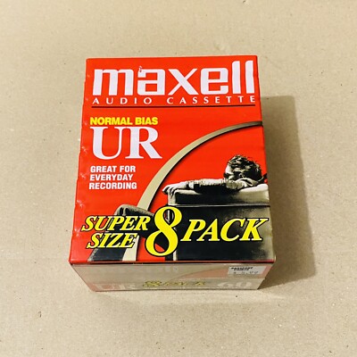 Maxwell Audio Cassettes (8) Pack Normal Bias UR 60 Minutes - NEW SEALED