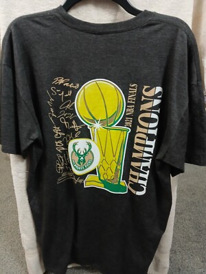 Milwaukee Bucks 2021 NBA Finals Champions Gray Graphic T Tee Men's