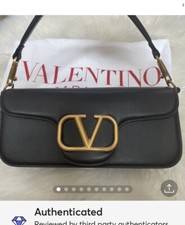 Valentino Vlogo Lambskin Leather Flap Chain Shoulder Bag