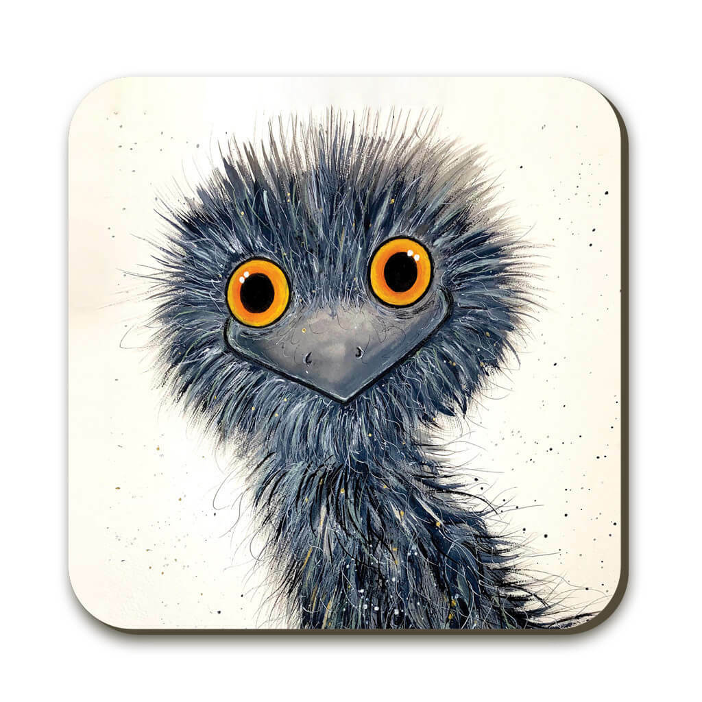 Emu, I’m Watching You Coaster, Emma Haines, Animals, Birds, Gifts EH05C