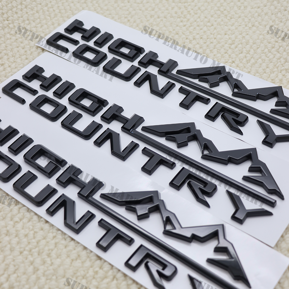 2019-2023 Black High Country Emblem Fender Rear Badge For Silverado 1500 2500HD