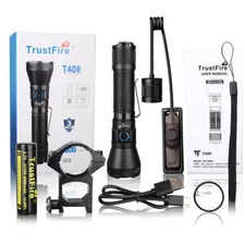 TrustFire Tactical LED Flashlight Rifle Light Rechargeable With Holder & Swtich