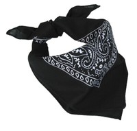 Western Halstuch Vierecktuch Kopftuch Bandana Baumwolle Paisley Schwarz