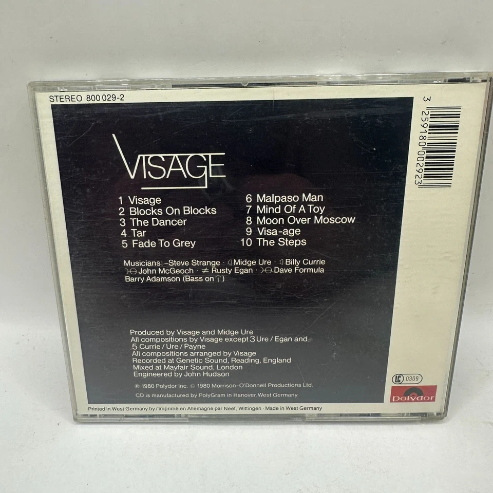 Visage Self-Titled CD 1980 Polydor New Wave Synth-Pop Album - Image 2 of 3