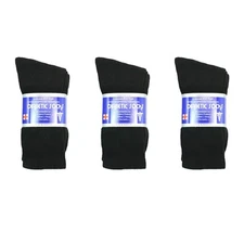 New Diabetic Crew Socks Circulatory Health Cotton Loose Fit Top 3 Pairs 