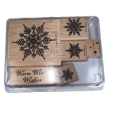 STAMPIN UP 2001 Wood Mounted Rubber Stamp Set Snowflakes Craft
