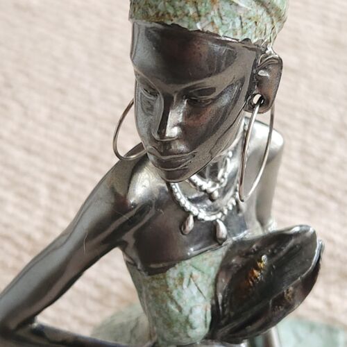 Orecchini Cerchio Inginocchiati Statuina Donna Africana Collezione Tartaruga Re Giovanni 9" - Foto 12 di 21