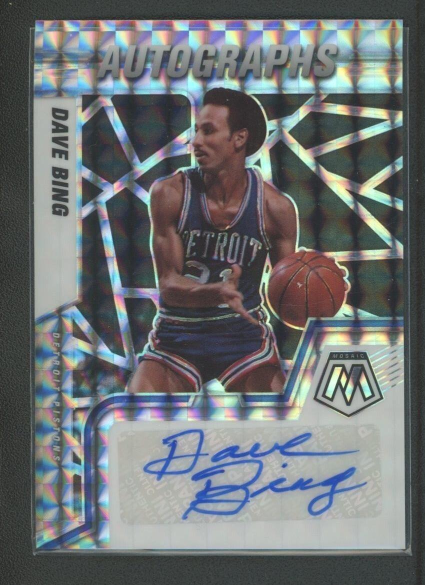 2021-22 Panini Mosaic - Autographs Mosaic Dave Bing #AM-DVB 2021-22 Panini Mosaic - Autographs Mosaic Dave Bing #AM-DVB