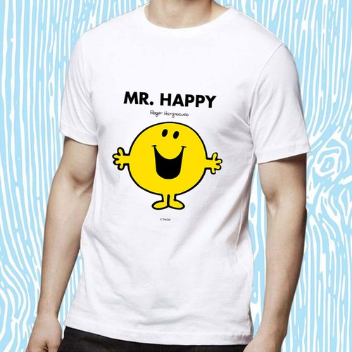 Mr Men T-Shirt Mr Happy Printed Graphic Tee Adults Short Sleeve Unisex Top - Picture 25 of 26