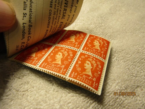1950s GPO Stamps 2'6 Stamp Booklet 6 2.5d 6 1.5d 3 1d 6 .5d MNH Complete - Imagen 6 de 6